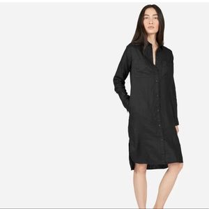 Everlane Linen Shirtdress in Black